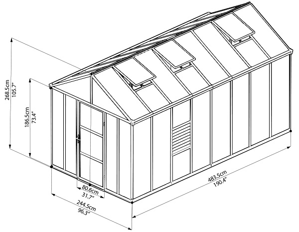 Palram - Canopia Glory 8 x 16 Greenhouse - 702209