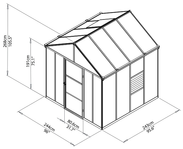 Palram - Canopia Glory 8 x 8 Greenhouse - 702400