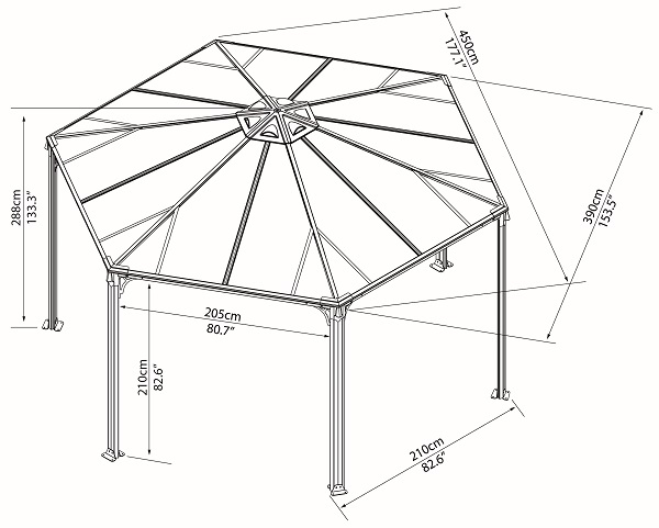 Palram - Canopia Monaco Hexagon Garden Gazebo - 702563