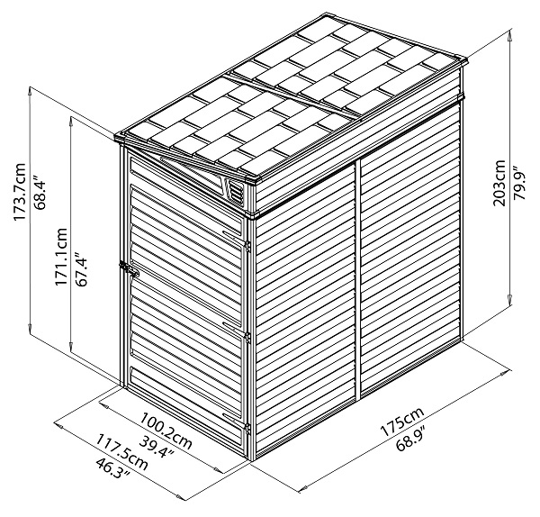 Palram - Canopia SkyLight Lean-To 4 x 6 Shed - 702624