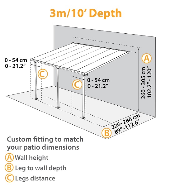 Palram - Canopia Feria 10 x 24 Patio Cover
