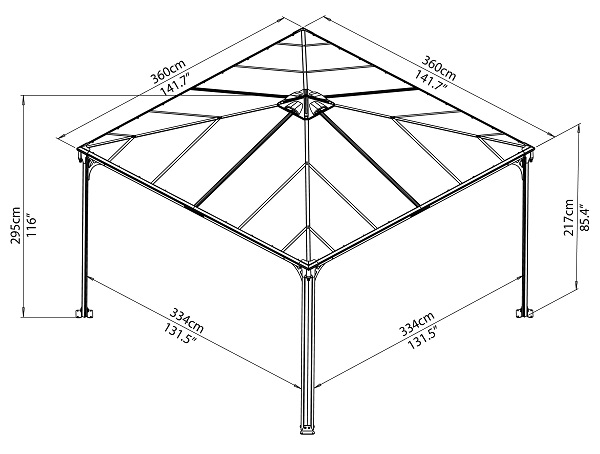 Palram - Canopia Palermo 3600 Gazebo - 702780