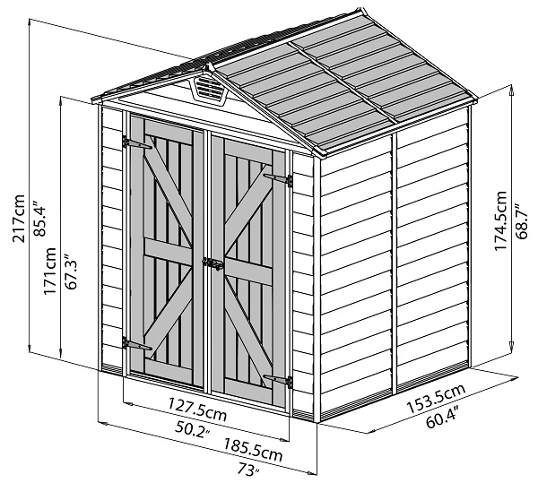 Palram - Canopia SkyLight 6 x 5 Storage Shed