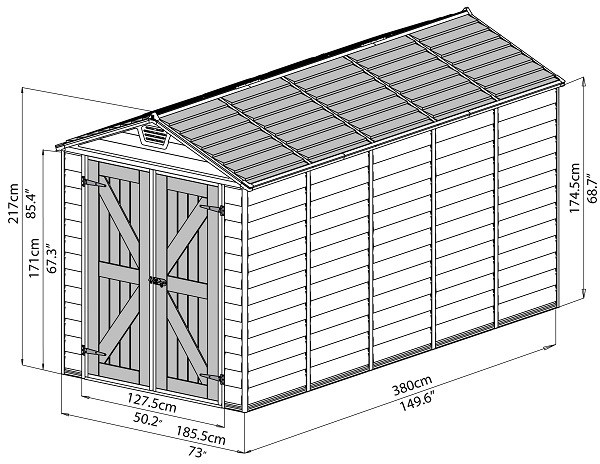 Palram - Canopia SkyLight 6 x 12 Storage Shed - 703391