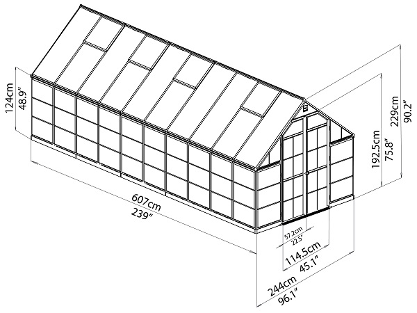Palram - Canopia Balance 8 x 20 Hobby Greenhouse - 703491