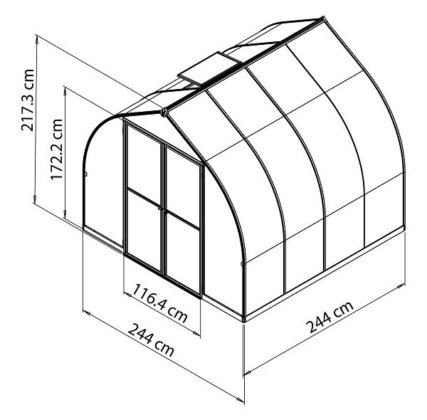 Palram - Canopia Bella 8 x 8 Hobby Greenhouse - 703726