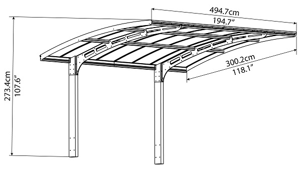 Palram - Canopia Arizona Wave 5000 Carport  - 703727