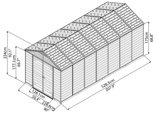 Palram - Canopia SkyLight 8 x 16 Storage Shed - 703983
