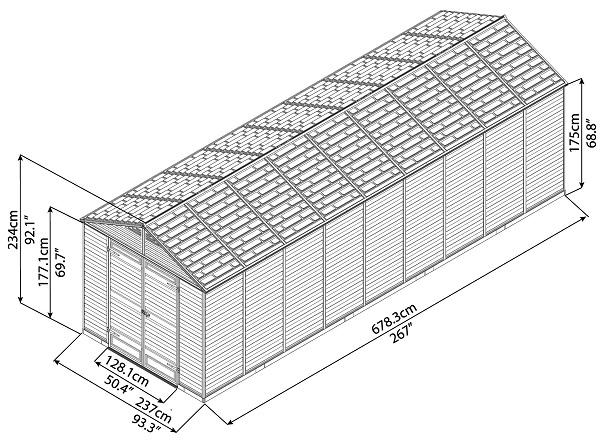 Palram - Canopia SkyLight 8 x 20 Storage Shed - 703984