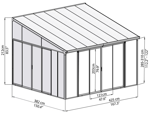 Palram - Canopia SanRemo 13 x 14 Patio Enclosure - 703993