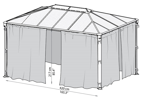 Palram - Canopia Martinique Gazebo 4-Piece Curtain Set