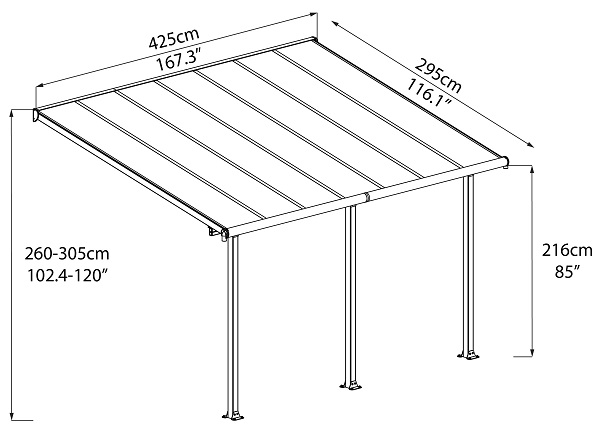 Palram - Canopia Olympia 10 x 14 Patio Cover - 704573