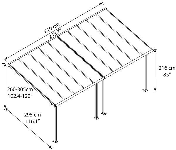 Palram - Canopia Olympia 10 x 20 Patio Cover - 704575