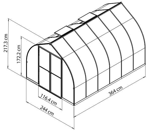 Palram - Canopia Bella 8 x 12 Hobby Greenhouse - HG5412