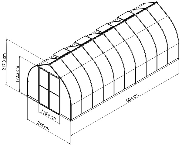 Palram - Canopia Bella 8 x 20 Hobby Greenhouse - HG5420