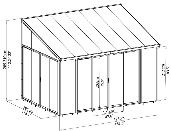 Palram - Canopia SanRemo 10 x 14 Six Door Patio Enclosure