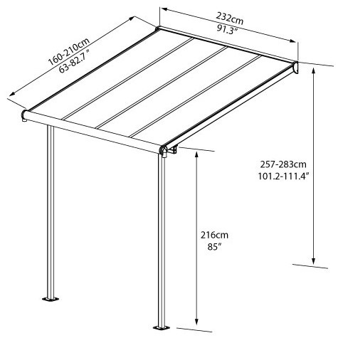 Palram - Canopia Sierra 8 x 8 Patio Cover - HG9075