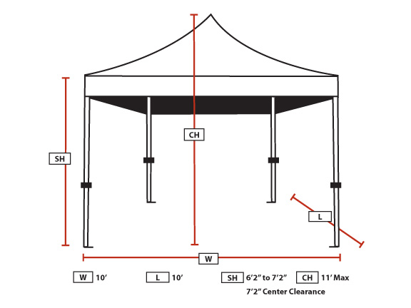 King Canopy 10 Foot x 10 Foot Festival Straight Leg Instant Canopy