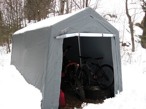 King Canopy 8 x 12 Foot Temporary Enclosed A-Frame Storage Shed and ATV Garage