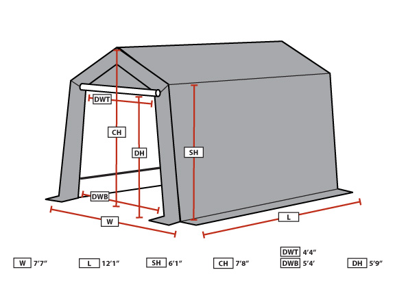 King Canopy 8 x 12 Foot Temporary Enclosed A-Frame Storage Shed and ATV Garage