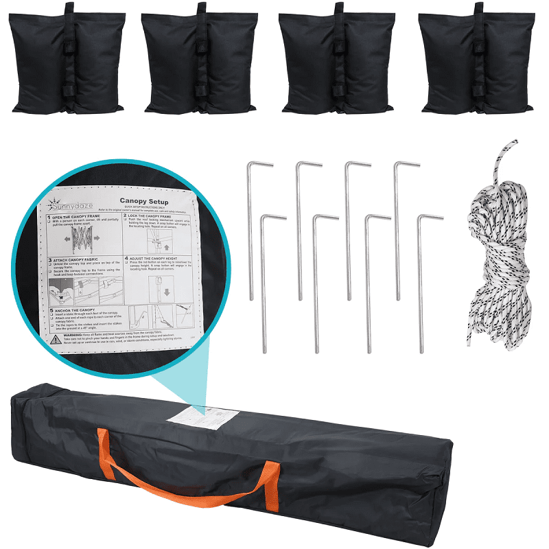 Sunnydaze 12 x 12 Foot Standard Pop-Up Canopy with Bag and Sandbags