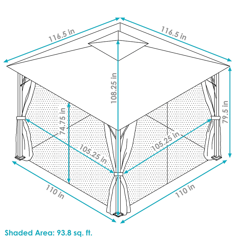 Sunnydaze Soft Top 10' x 10' Gazebo with Screens and Privacy Walls