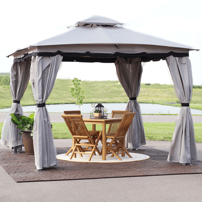 Sunnydaze Soft Top 10' x 10' Gazebo with Screens and Privacy Walls