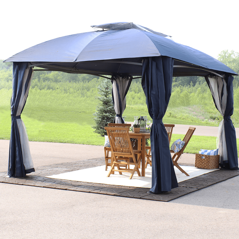 Sunnydaze 10' x13' Soft Top Gazebo with Screens and Privacy Walls
