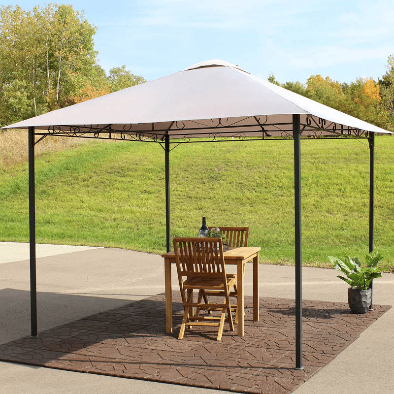 Sunnydaze 10' x 10' Steel Gazebo with Grey Weather-Resistant Fabric Top