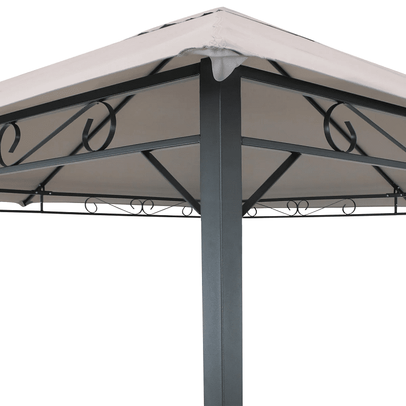 Sunnydaze 10' x 10' Steel Gazebo with Grey Weather-Resistant Fabric Top