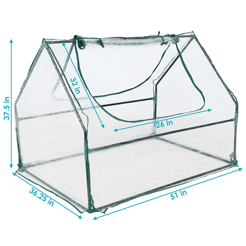 Sunnydaze 4' x 3' Mini Greenhouse with 2 Side Doors