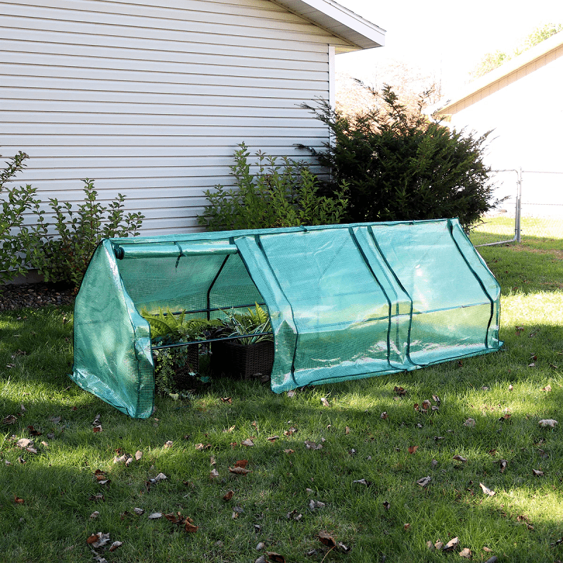 Sunnydaze Seedling Mini Cloche Greenhouse with Zippered Doors