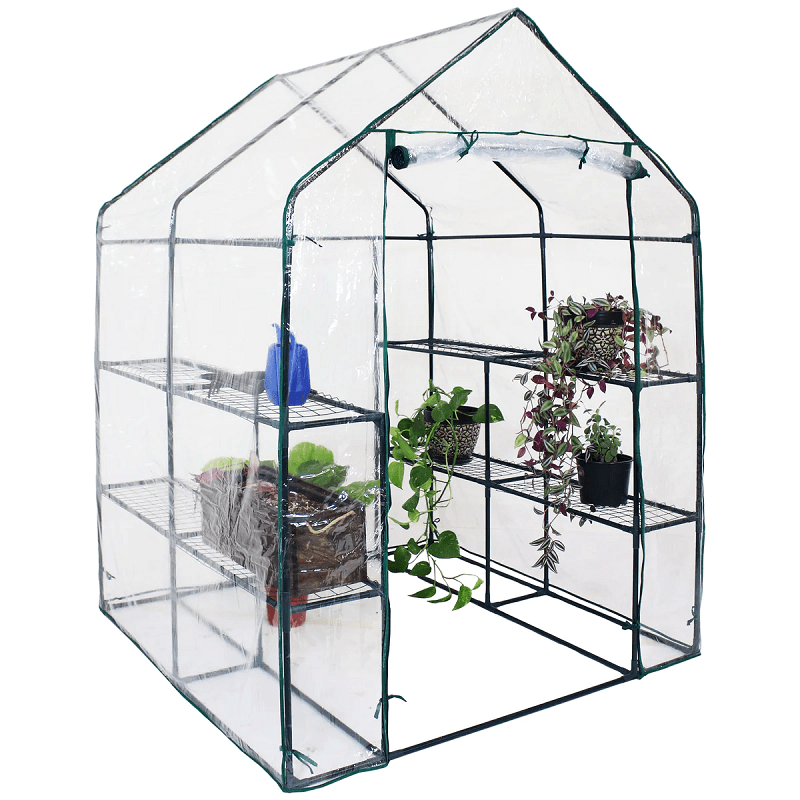 Sunnydaze Grandeur Walk-In Greenhouse with 4 Shelves