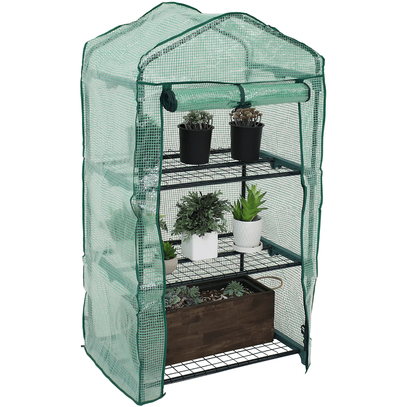 Sunnydaze Portable 3-Tier Mini Greenhouse