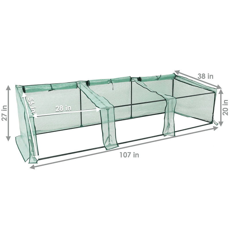 Sunnydaze Slanted Mini Cloche Greenhouse with Zippered Doors