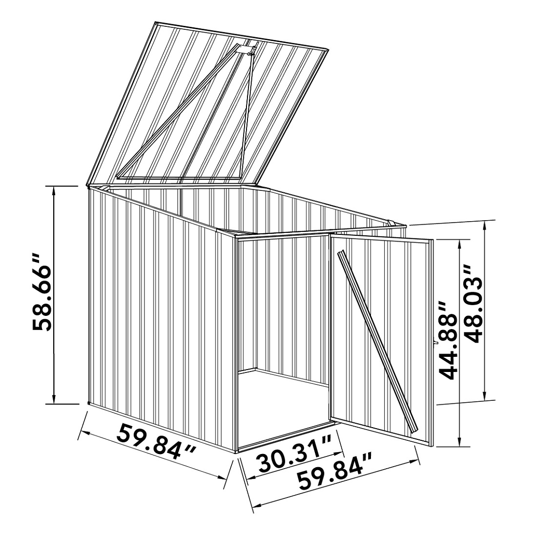 Absco 5 x 5 Foot Woodland Gray Multipurpose Metal Shed