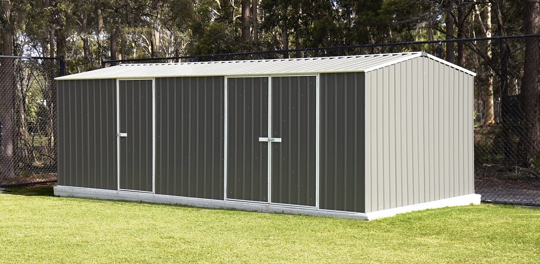 Absco 20 x 10 Foot Woodland Gray Workshop Metal Shed