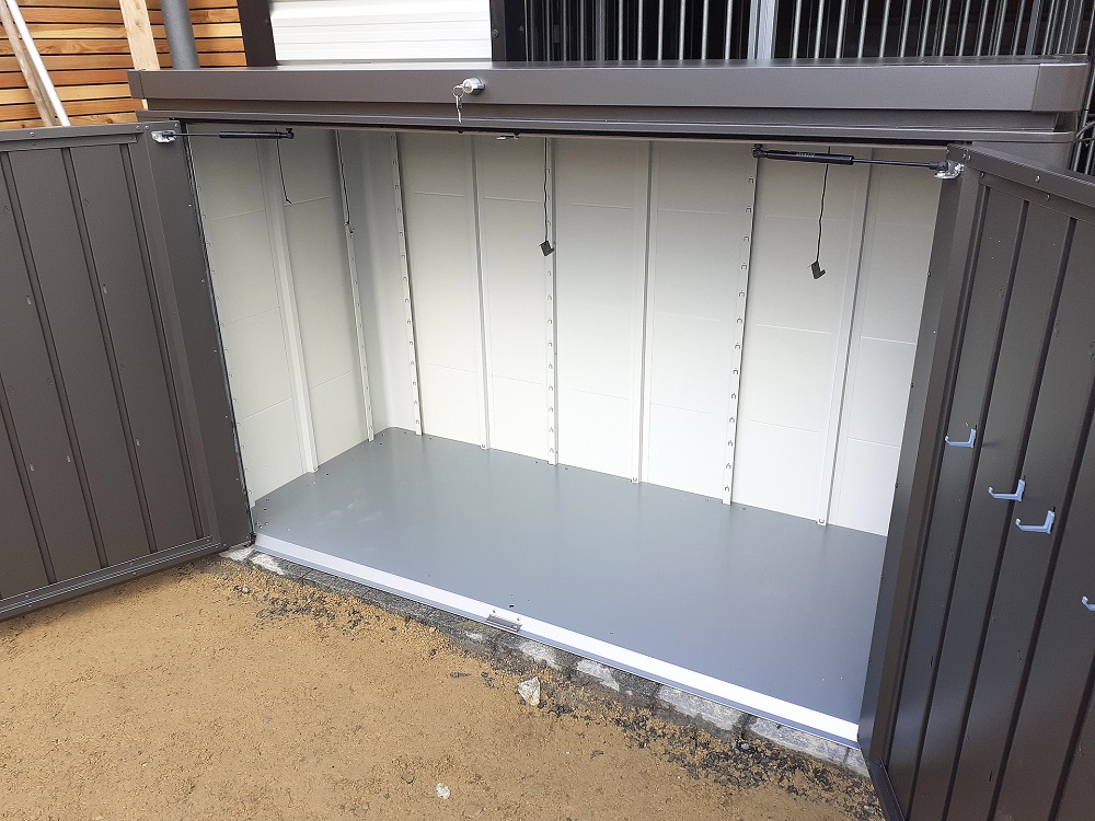 Biohort 78 Inch HighBoard 200 Metal Outdoor Storage Cabinet - Dark Grey