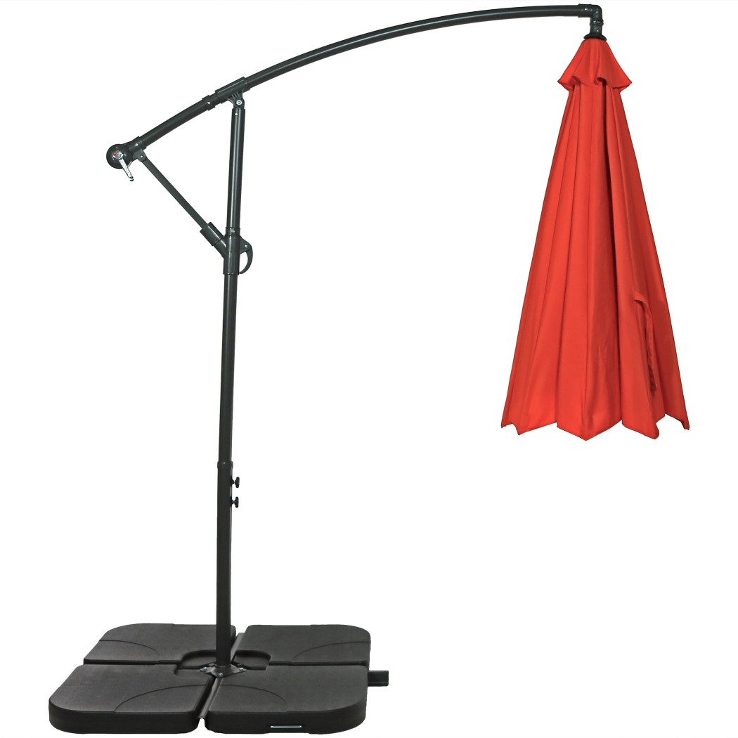 Sunnydaze 10 Foot Steel Offset Patio Umbrella with Cantilever
