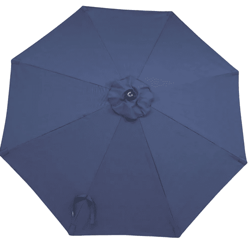 Sunnydaze 9 Foot Navy Blue Aluminum Spun-Poly Auto Tilt and Crank Market Patio Umbrella