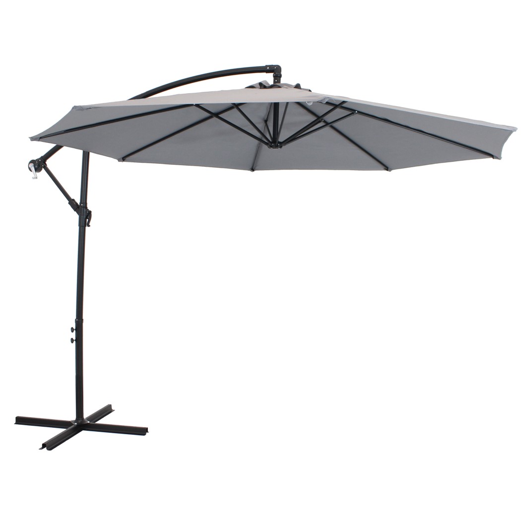 Sunnydaze 9 1/2 Foot Offset Outdoor Patio Umbrella with Crank