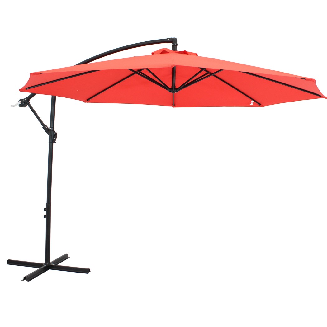 Sunnydaze 9 1/2 Foot Offset Outdoor Patio Umbrella with Crank