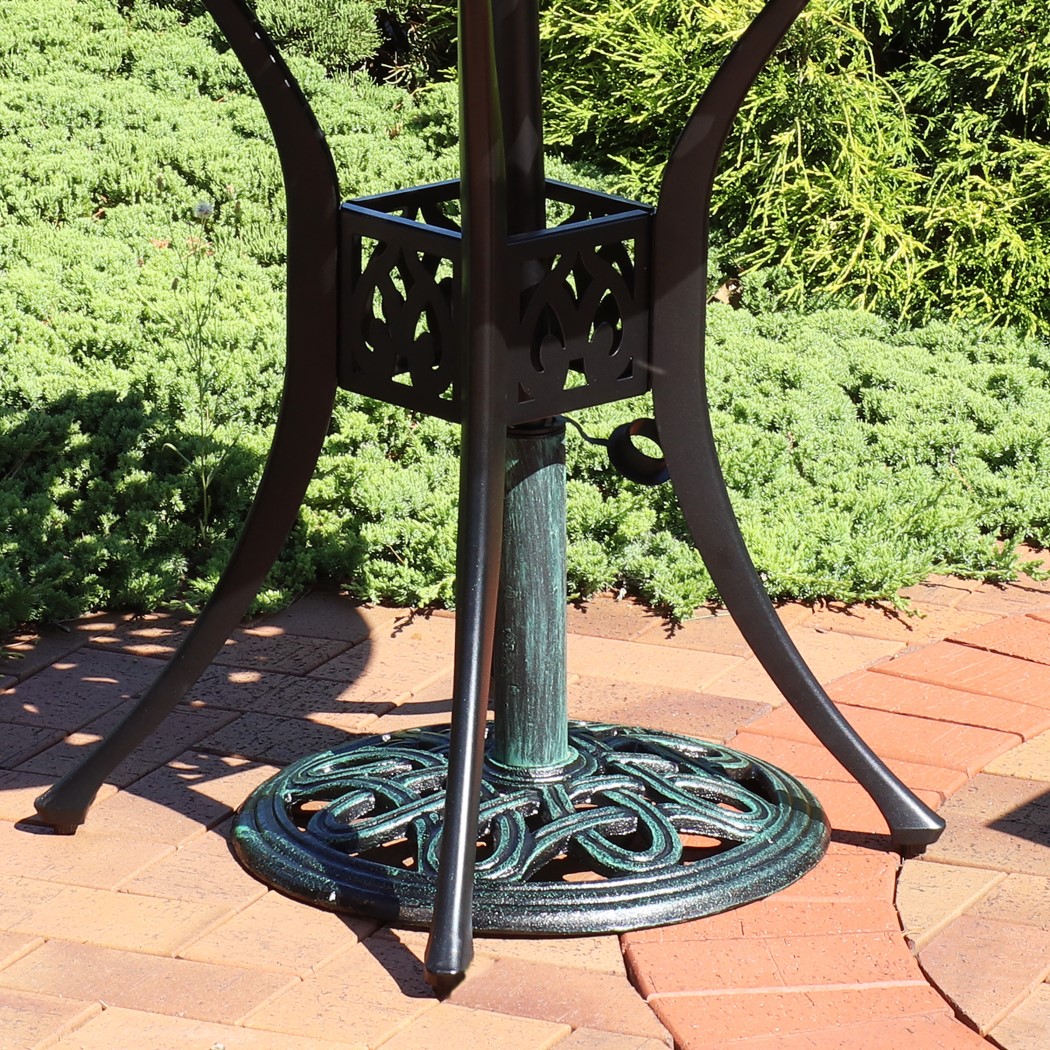 Sunnydaze 17 Inch Black Round Cast Iron Outdoor Patio Umbrella Base Stand