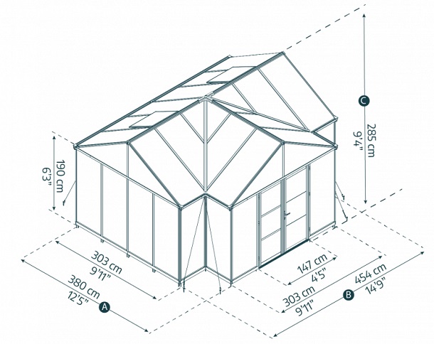 Canopia 12 x 15 Foot Triomphe Greenhouse Kit