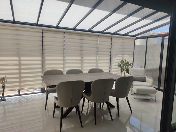 Canopia 14 x 10 Foot Sanremo Solarium Patio Kit with Screen Doors - Grey