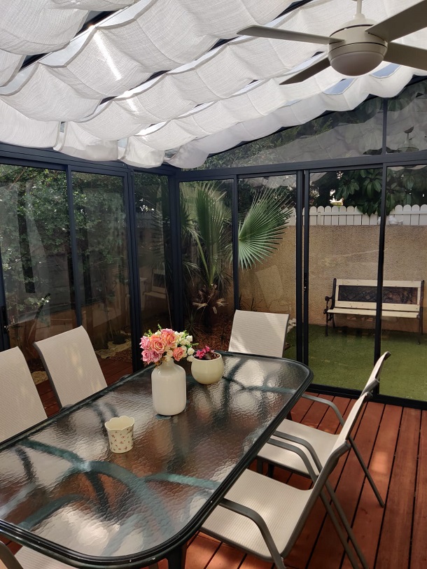 Canopia 18 x 10 Foot Sanremo Solarium Patio Kit with Screen Doors - Grey