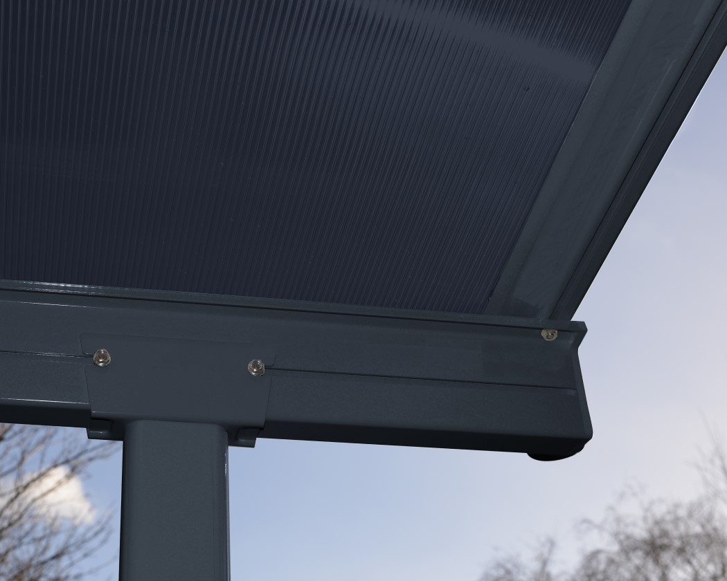 Palram - Canopia Sierra 10 x 28 Foot Grey Patio Cover
