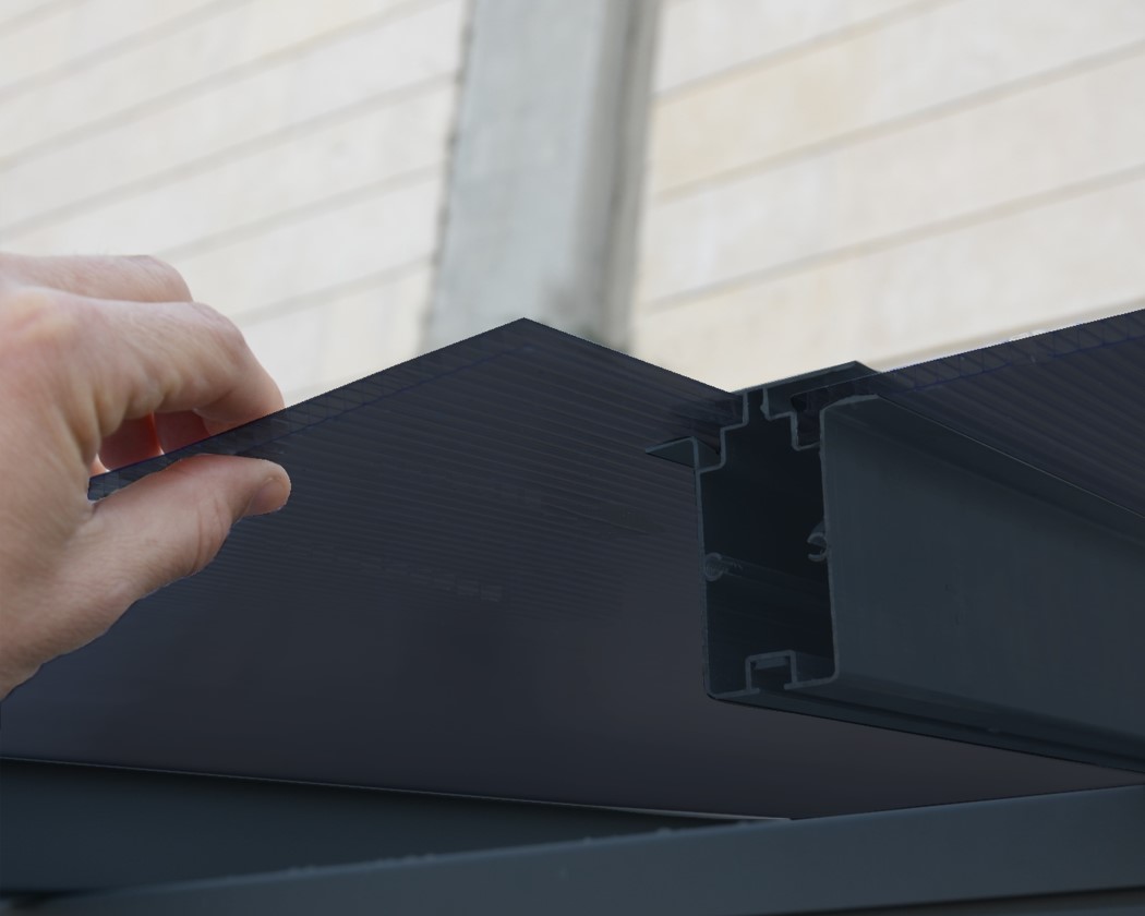 Palram - Canopia Sierra 10 x 24 Foot Grey Patio Cover