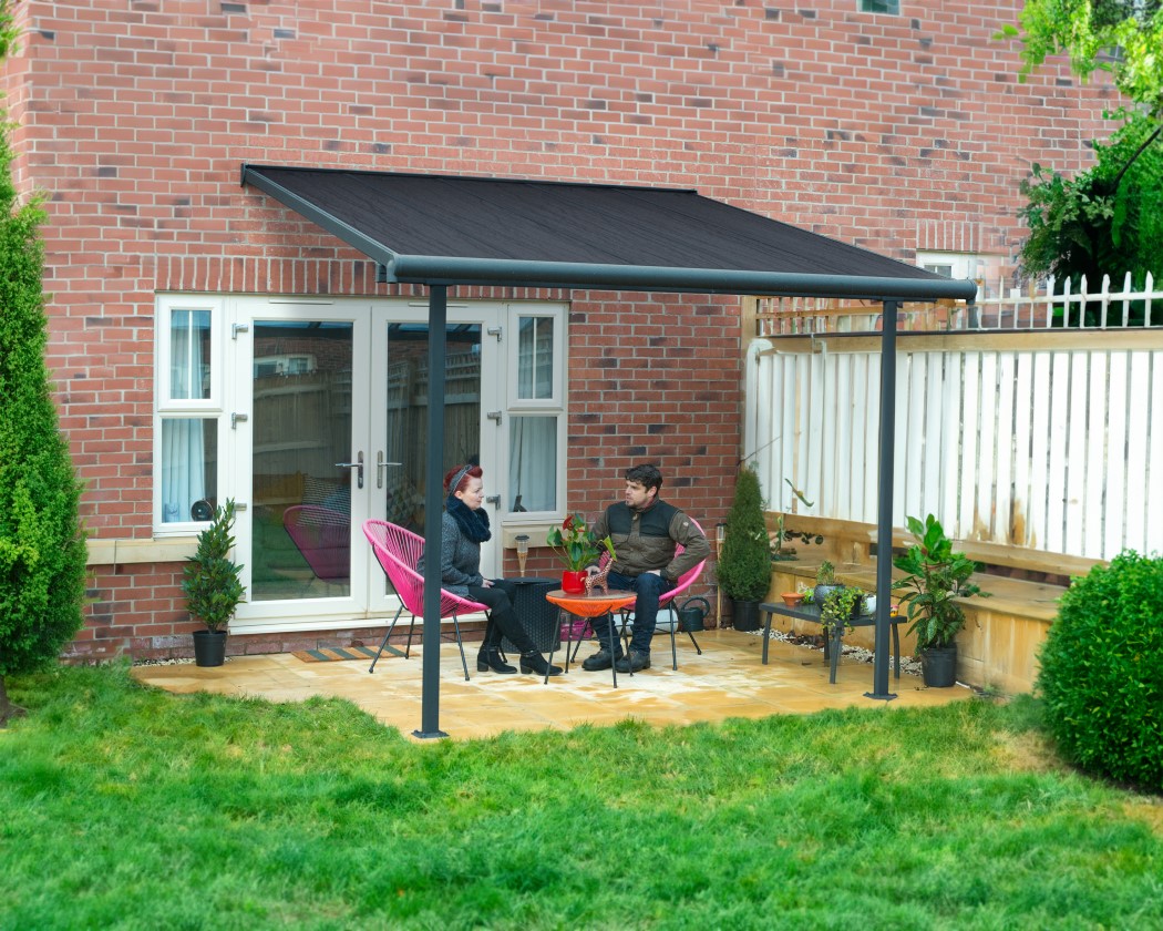 Palram - Canopia Sierra 10 x 20 Foot Grey Patio Cover