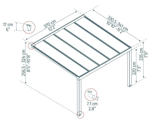 Palram - Canopia 11 x 12 Foot Stockholm Patio Cover